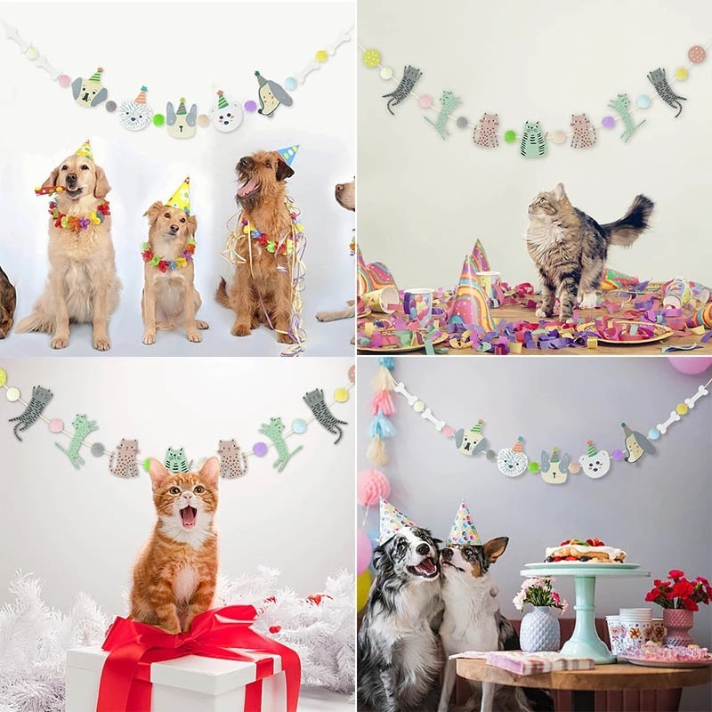 Pet Decorative Banner | Cat Dog Pet Birthday Party Banner | Party ...