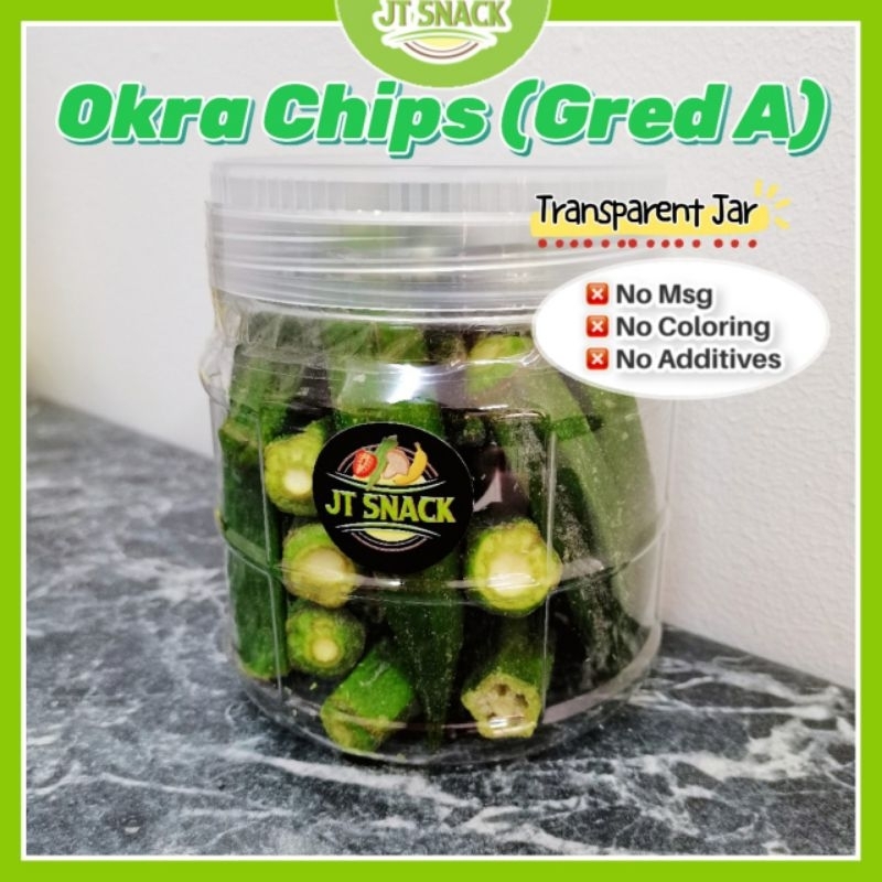 JT SNACK Premium Dried Okra Chip Gred A Dried Vegetables Healthy Snacks
