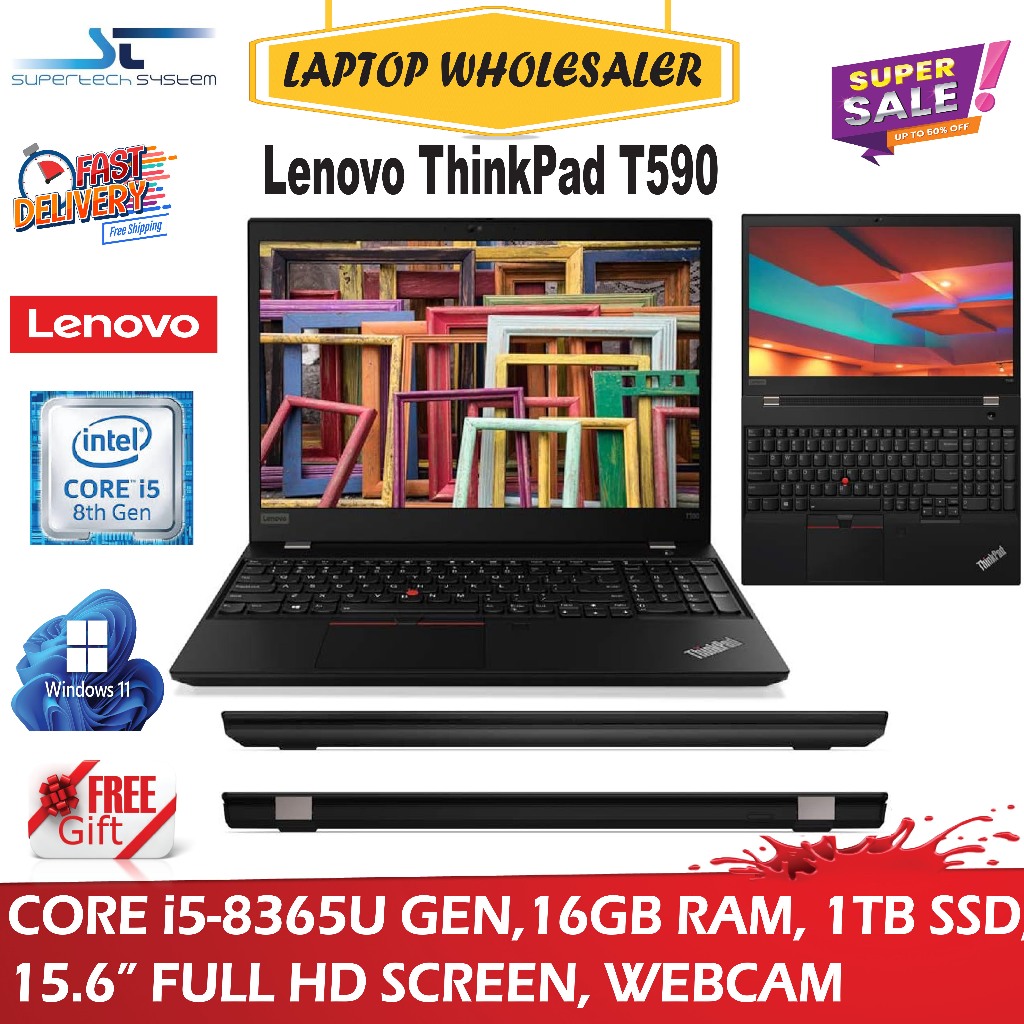 Lenovo ThinkPad T590 T580 T480 (CORE i58TH GEN, 16GB RAM, 1TB SSD