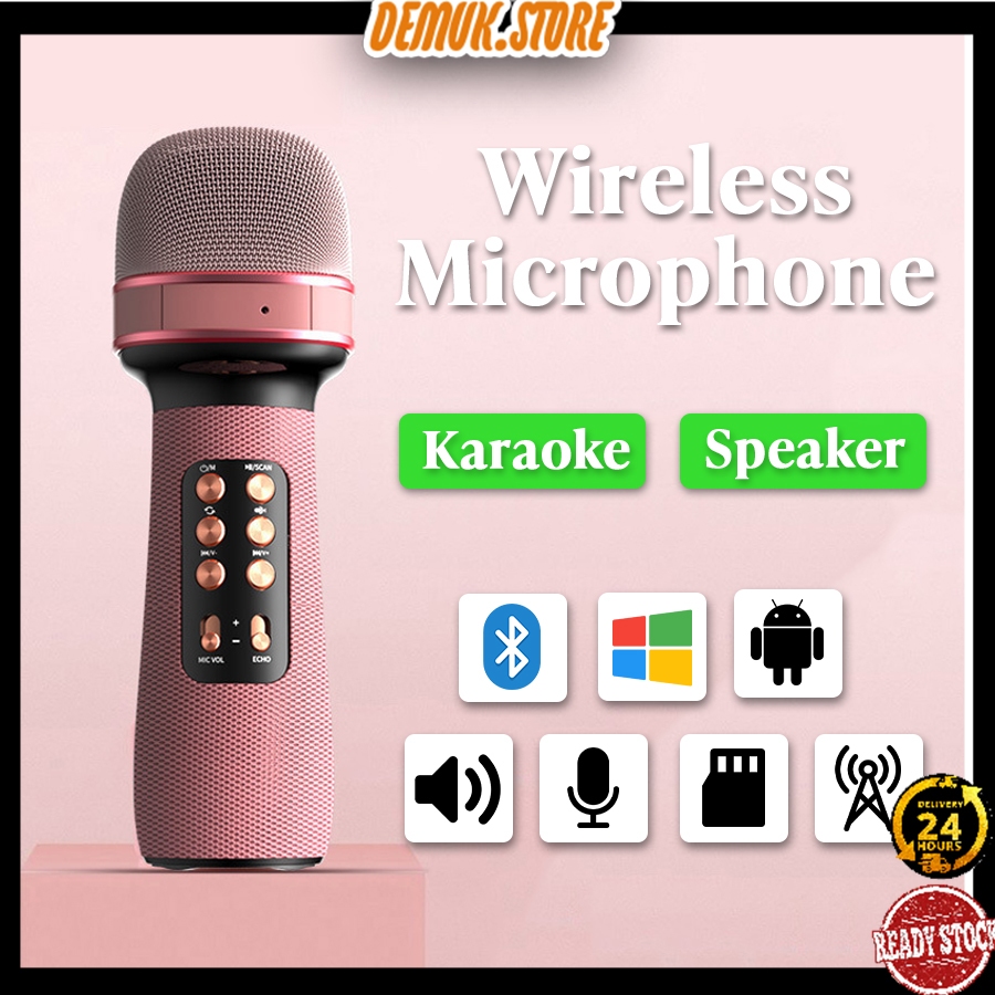 Microphone Bluetooth Handheld Wireless Karaoke Speaker Mic