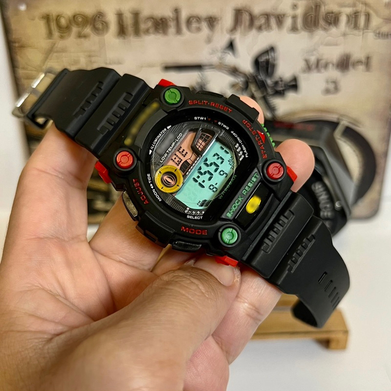 (Hot Item) Gshk mat moto black Rasta Jam tangan lelaki, free box gshk ...