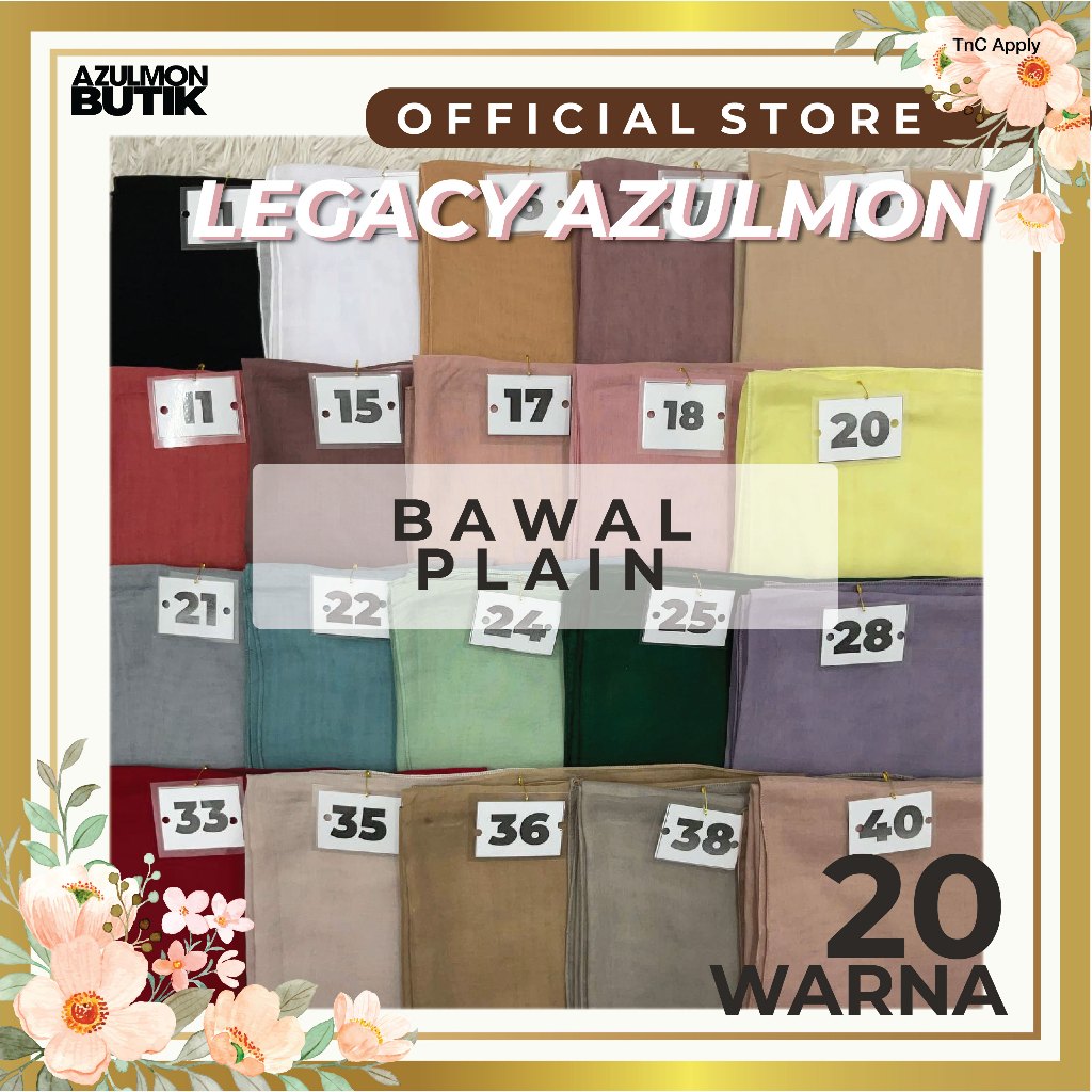 Legacy Azulmon Tudung Bawal Plain Cotton Voile (Bidang 45) | Shopee ...
