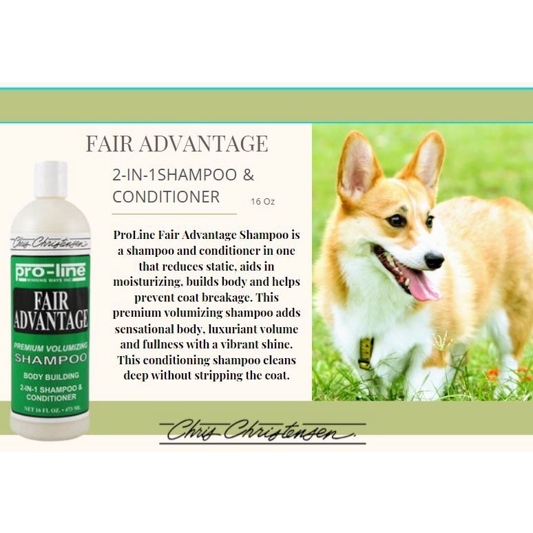 Chris Christensen Pro Line Fair Advantage 128Oz 16Oz Dog Cat Shampoo Shopee Malaysia