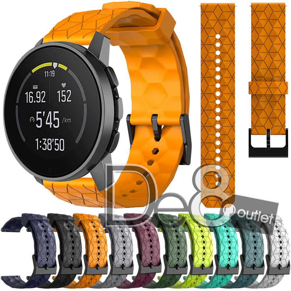 GIOPUEY Cinturino Per SUUNTO Run – TPU Morbido Con Design Bicolore A Giunzione, Verde/nero, Facile Da Caricare