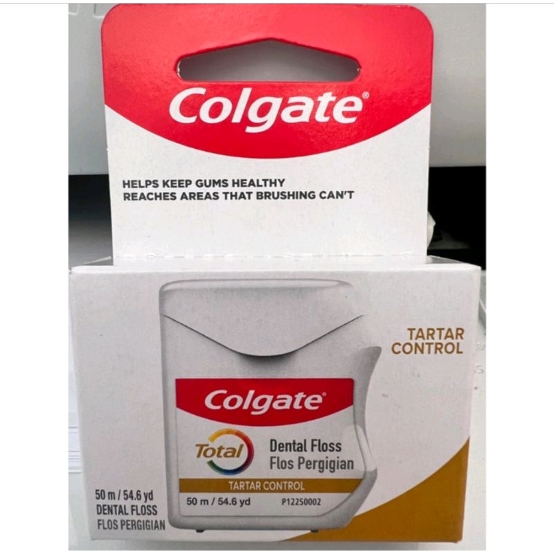 CHEAPEST Colgate Total Tartar Control Dental Floss (50meter) Shopee