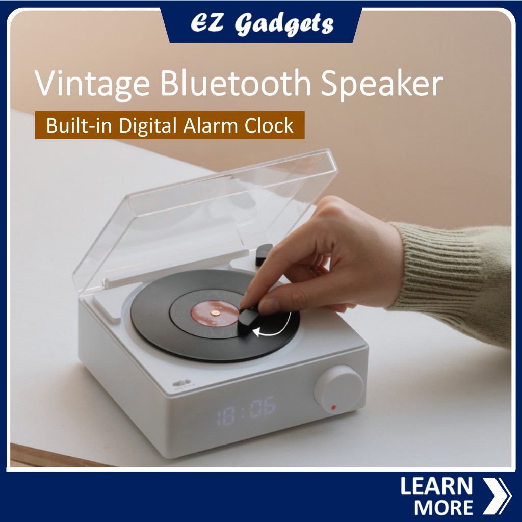 Vinyl Wireless Bluetooth Speaker Alarm Clock Multifunctional