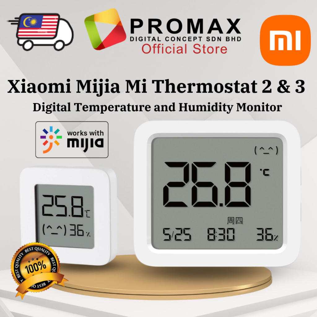 Xiaomi Mijia Mi Thermostat Temperature and Humidity Monitor 2 / 3 ...