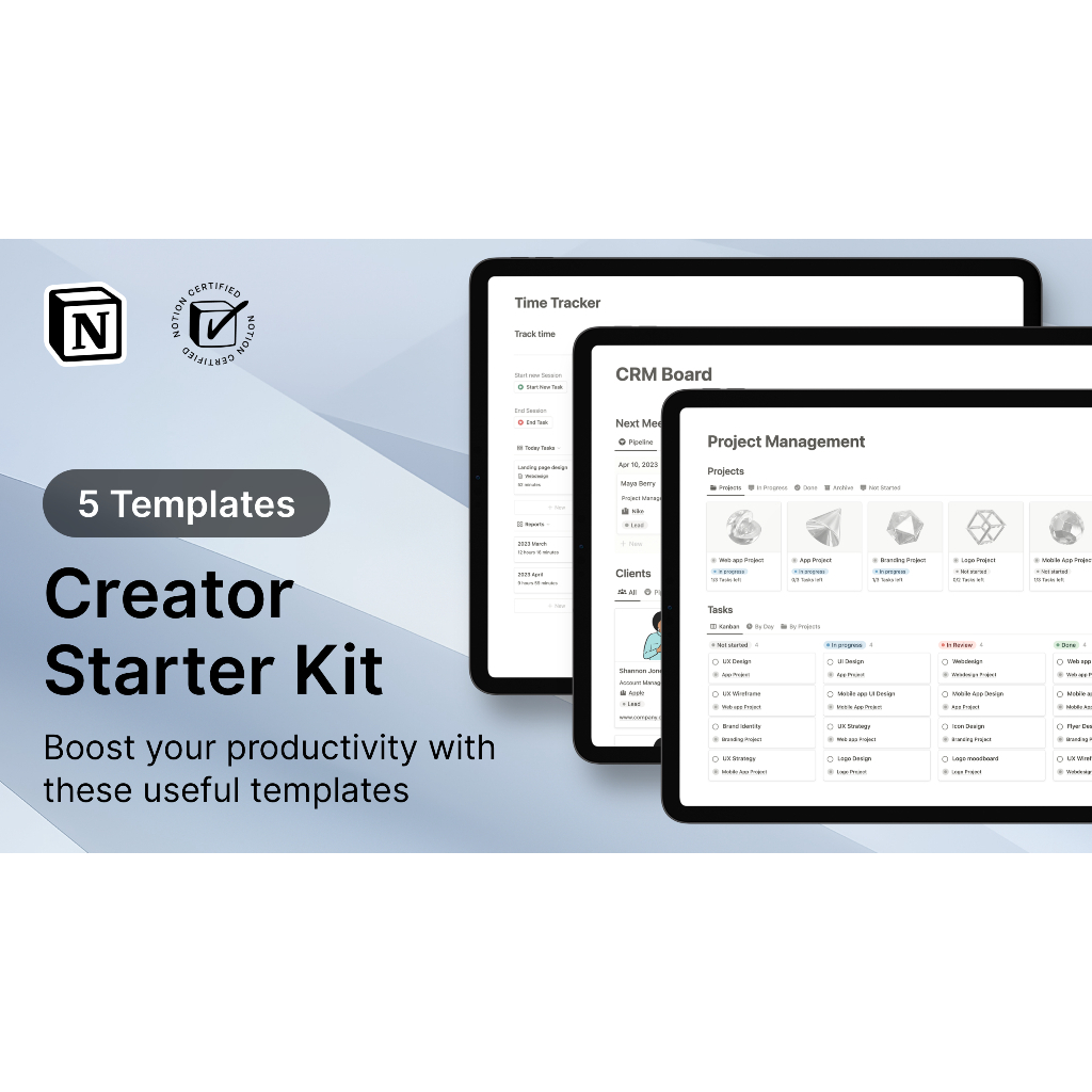 Notion Template | Notion Creator Starter Kit | 5 Templates | Shopee ...
