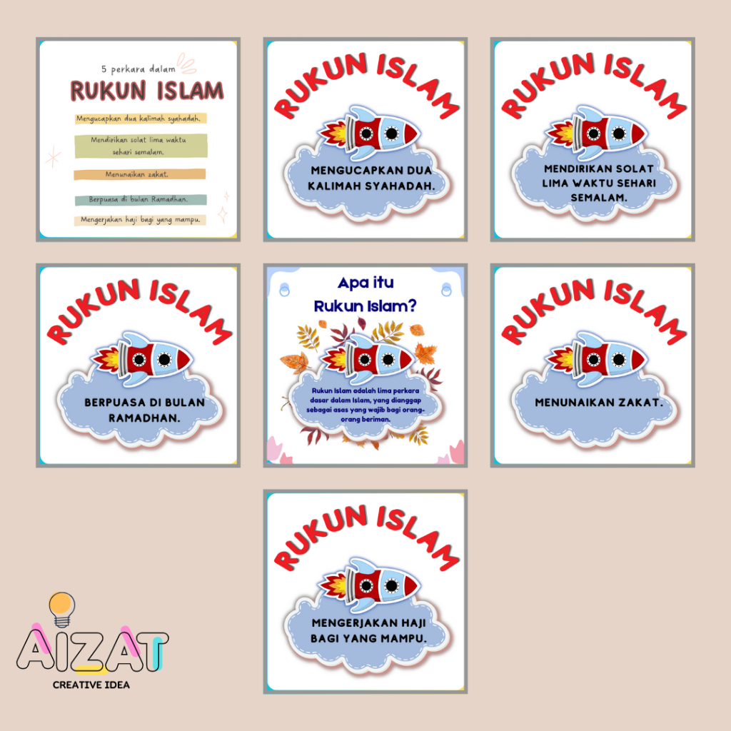 PDF [softcopy] Rukun Islam Kad Imbasan Flashcard Poster AKtiviti TABIKA ...