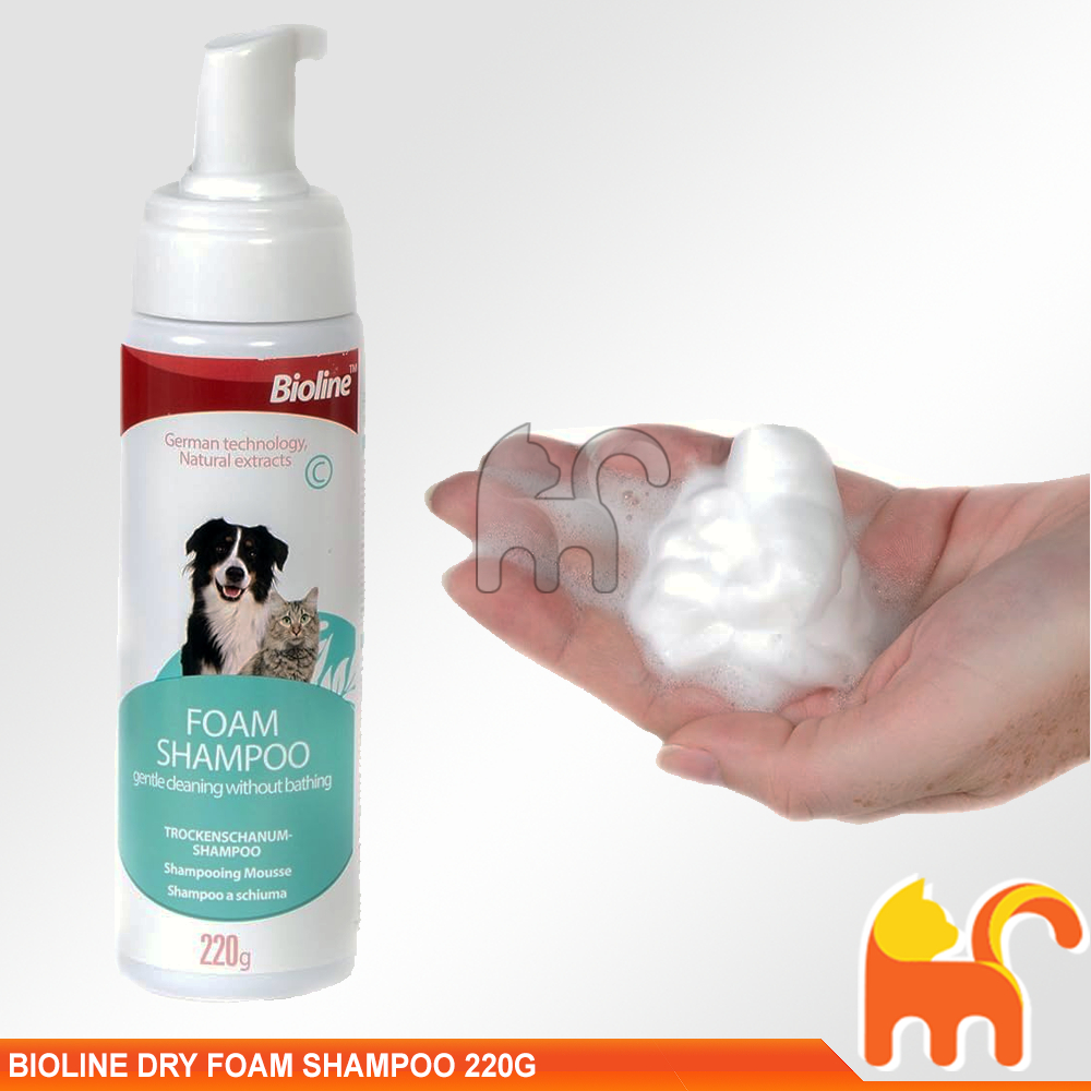 Bioline Dry Foam Shampoo 220g Dry Bath Shampoo for Cat Dog Shopee Malaysia