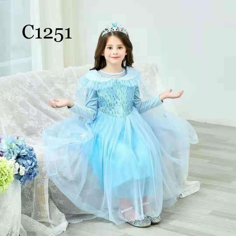 Costume Frozen Dress and 2pcs Set Cosplay Disney Movie Party Birthday Dress Shopee Malaysia