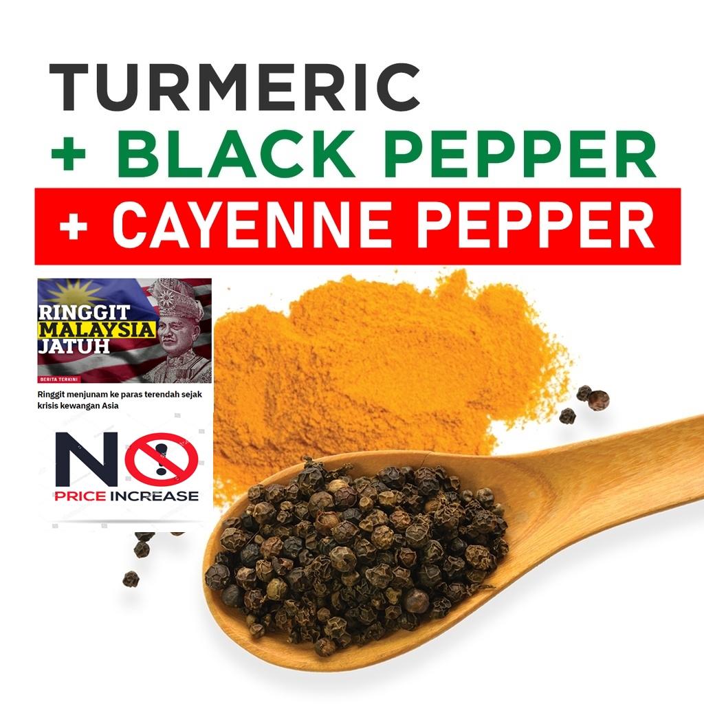 Turmeric, Black Pepper & Cayenne Pepper Supplement ( halal Nashmir