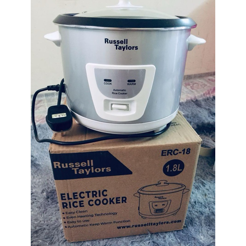 Russell Taylors Conventional Rice Cooker Steam Rack Included (1.8L) ERC