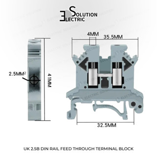 𝟭𝟬 𝗣𝗖𝗦 🔥 UK2.5B SERIES DIN RAIL FEED THROUGH TERMINAL BLOCK CABLE ...