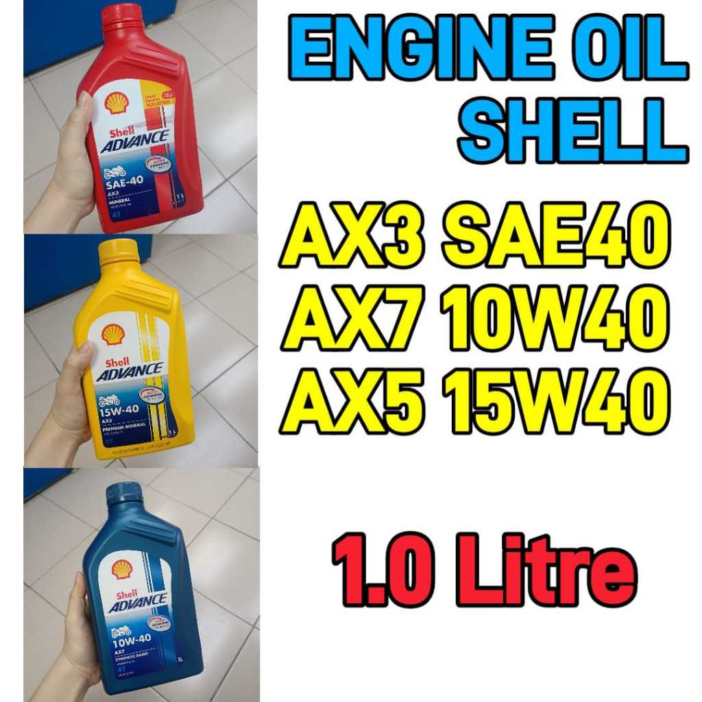 READY STOCK!! SHELL ADVANCE 4T AX3 AX5 AX7 SAE40 10W40 10W50 15W50 ...