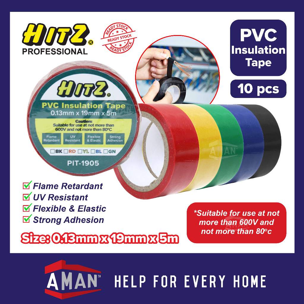 Maveek 7-Roll Waterproof Electrical Tape Set – Multicolor PVC Vinyl, 0.67in X 29.5ft Each