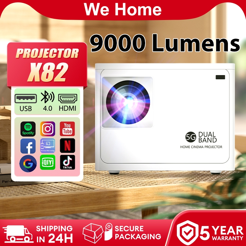 Projector X82 9000 lumens Portable Projector Ultra HD 2160P Android ...
