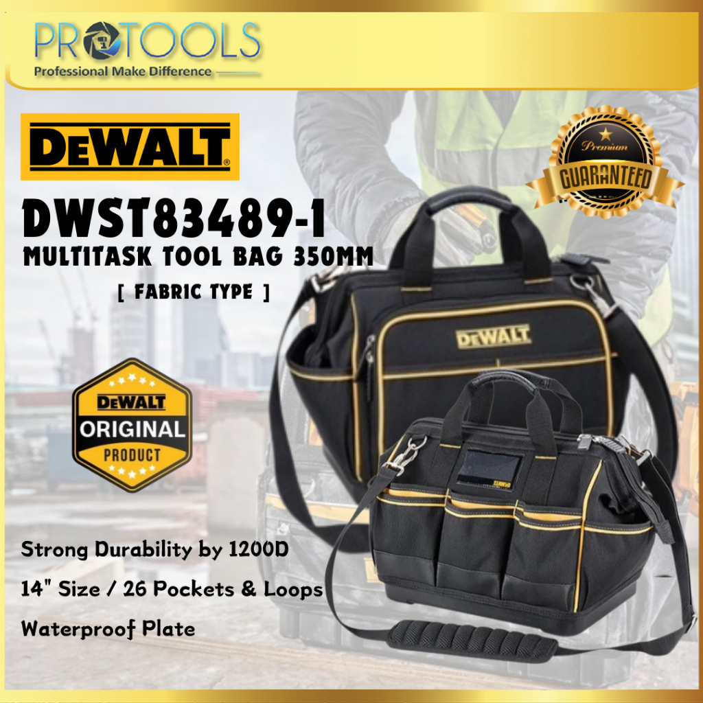 Dewalt DWST83489-1 14in 26 Pocket Multitak Bag Tool Bag Hand Tool Bag ...