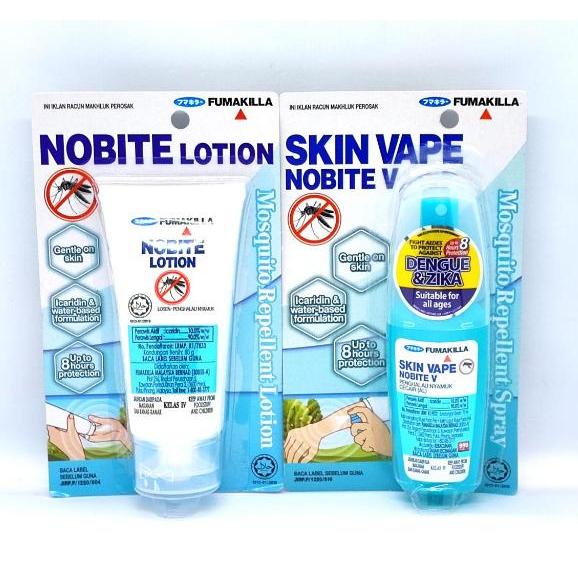 Fumakilla Skin Vape Nobite V Mosquito Repellent Spray 70ml & Lotion 80g ...