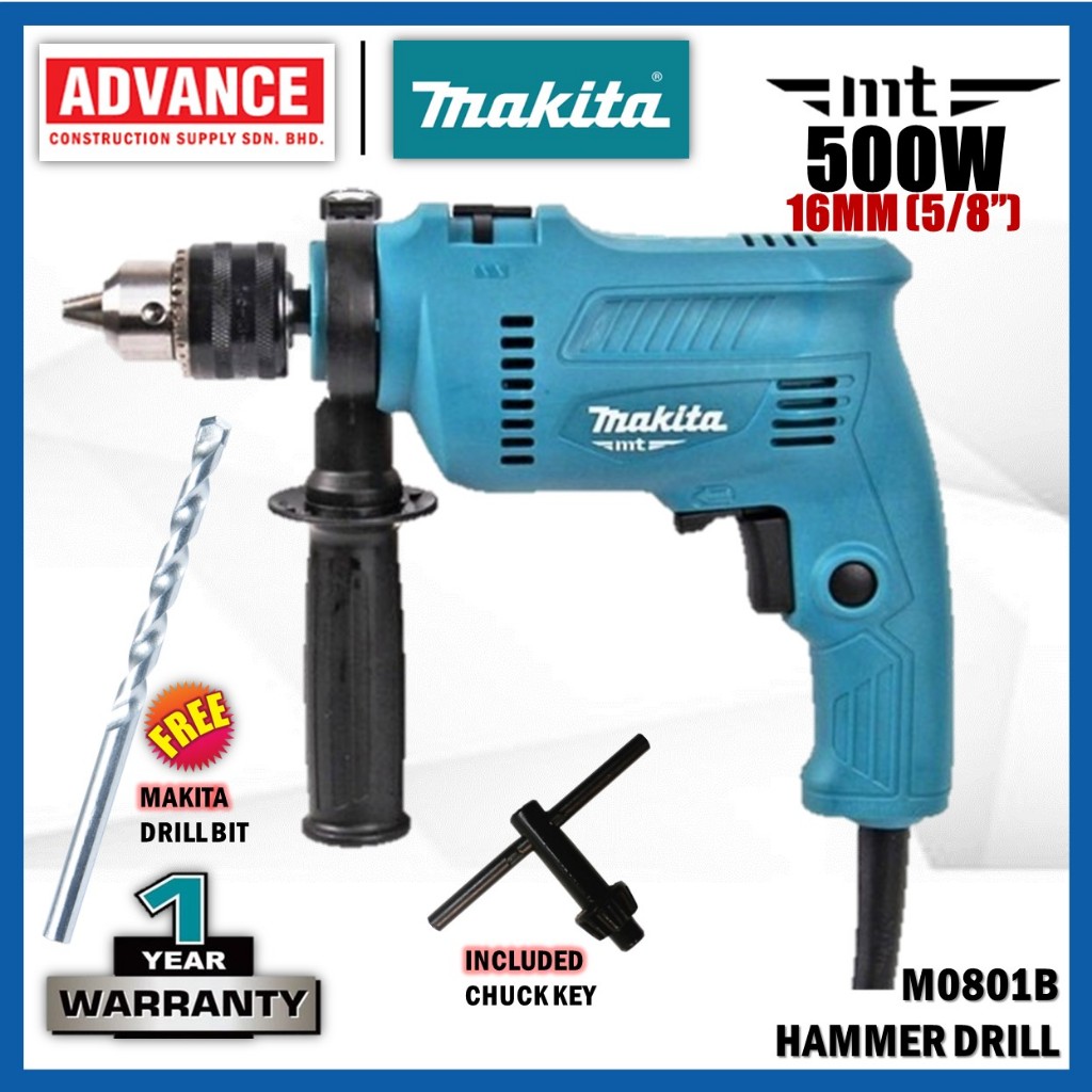 MAKITA MT SERIES M0801 / M0801B Hammer Drill 500W 16MM (5/8") | Shopee ...