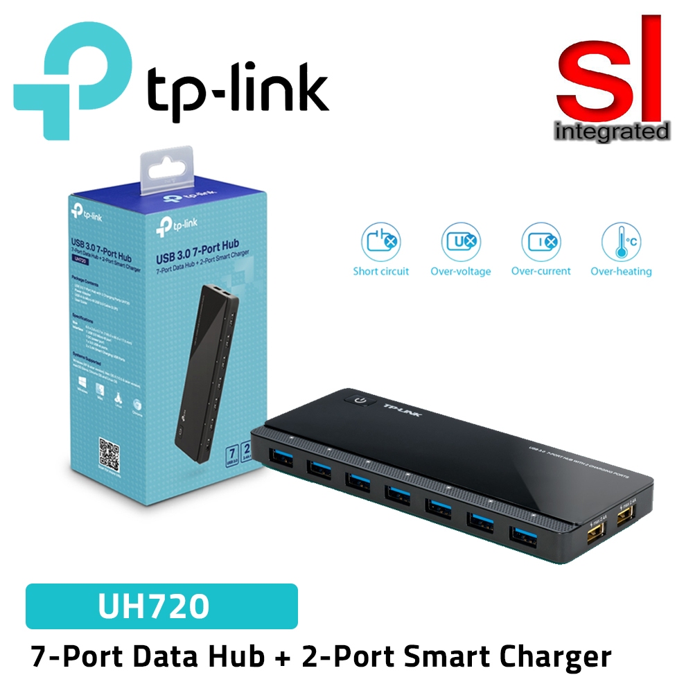 Tp-link UH720 USB 3.0 7-Port Hub with 2 Charging Ports | Shopee Malaysia
