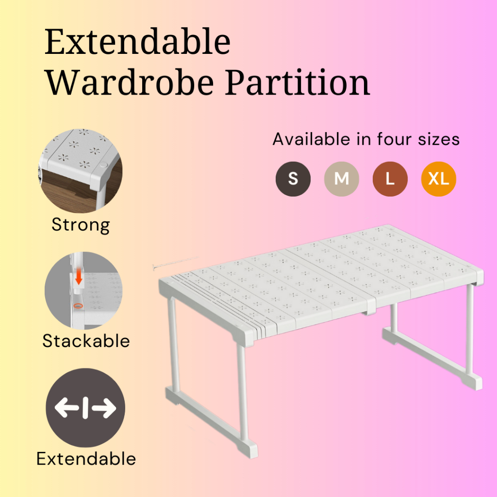 [Xhome] Wardrobe Cabinet Partition Extendable and Stackable, Layered ...
