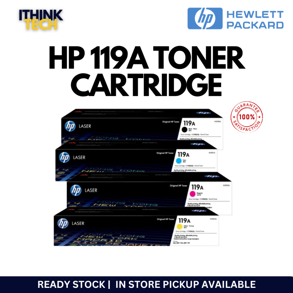 HP 119A BLACK, CYAN, MAGENTA, YELLOW 100% ORIGINAL LASER TONER ...