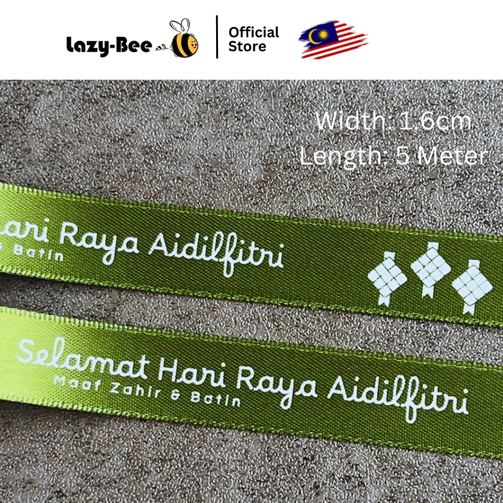 LAZY BEE Selamat Hari Raya Riben Eid Mubarak Ramadan Premium Ribbon ...