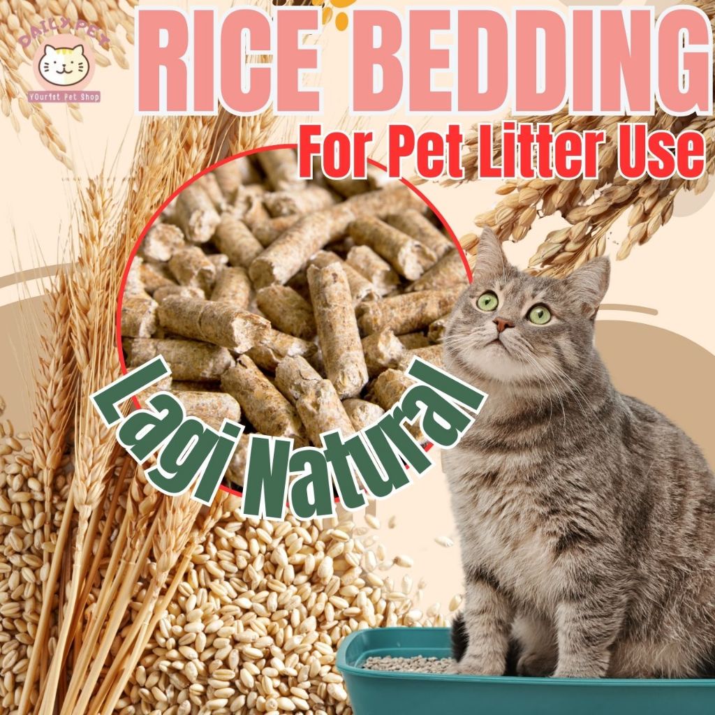 10kg RICE HUSK Rice Pellets Wood CAT LITTER PET TOILET Wood Bedding for