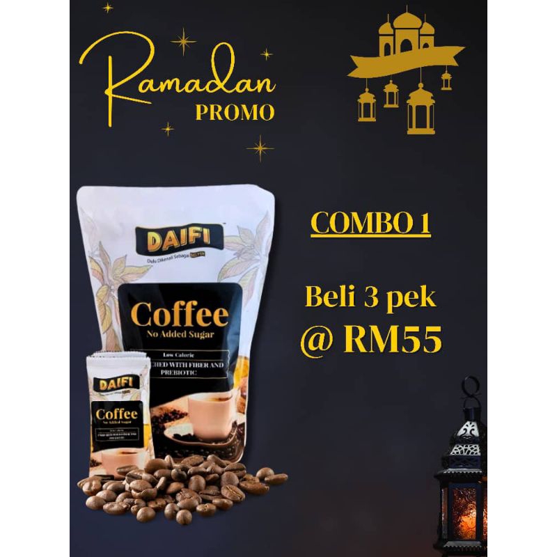 Daifi Kopi (Delysh) Sedap Walau Tanpa Tambahan Gula, Rendah Kalori