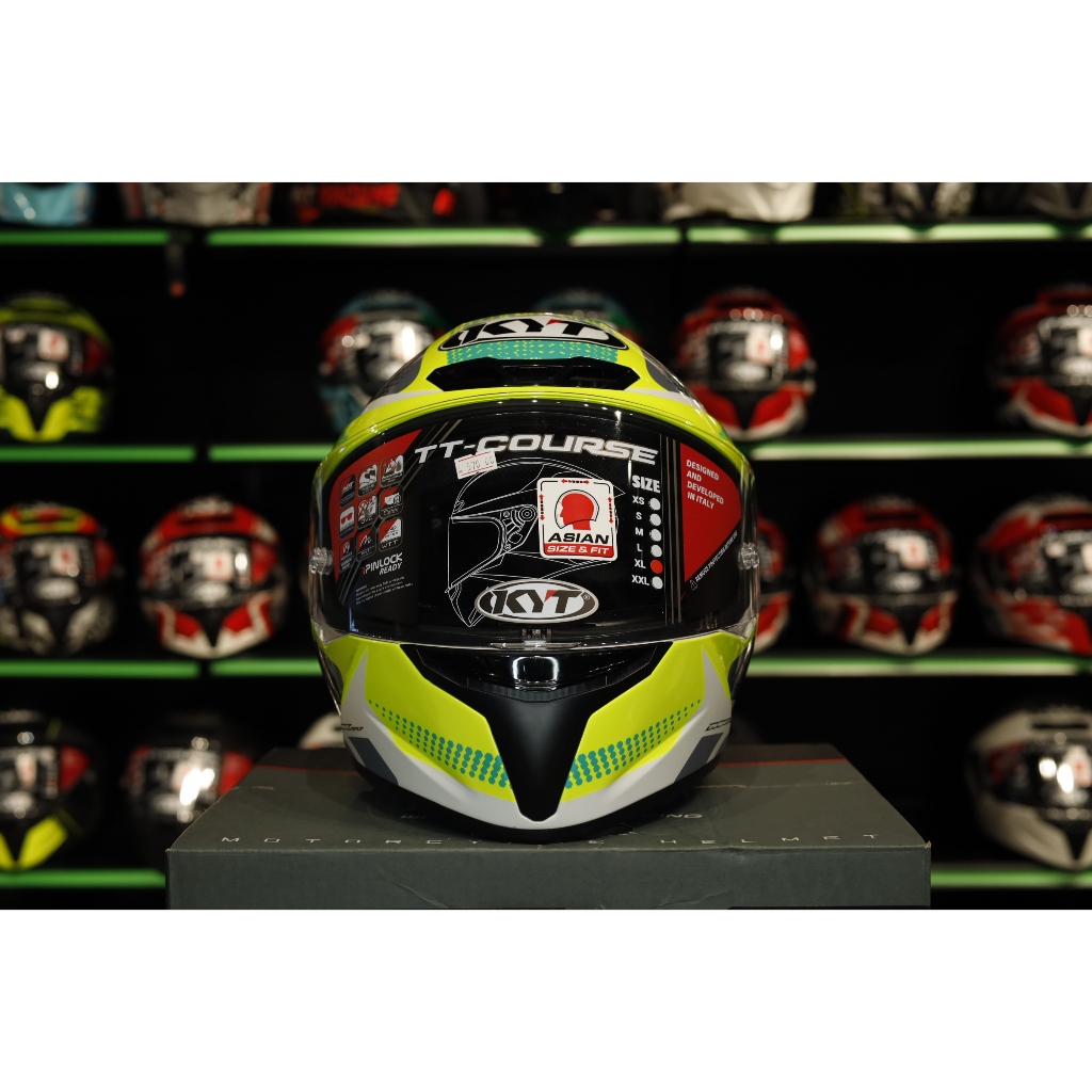 KYT TT-COURSE HELMET GEAR BLACK YELLOW (L-XL) | Shopee Malaysia