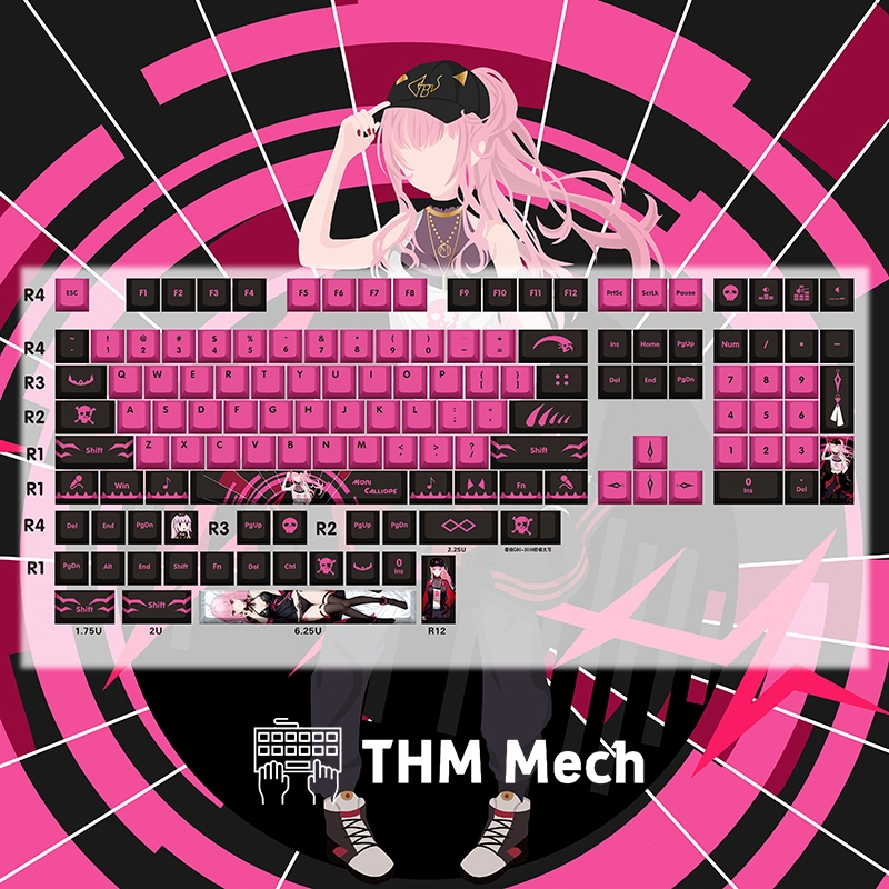 [READY STOCK] Hololive Vtuber Mori Calliope keycap set 132 keys PBT ...