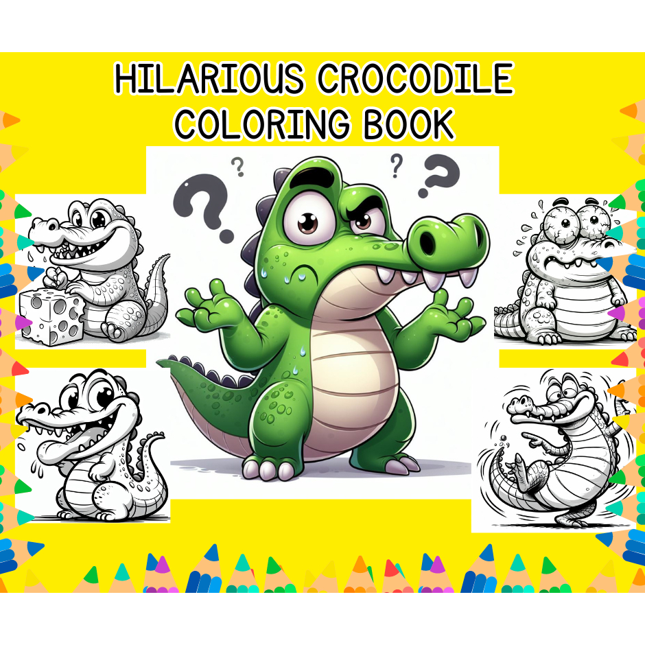 [PDF] 60 Pages Hilarious Cute Crocodile Colouring Pages For Kids ...