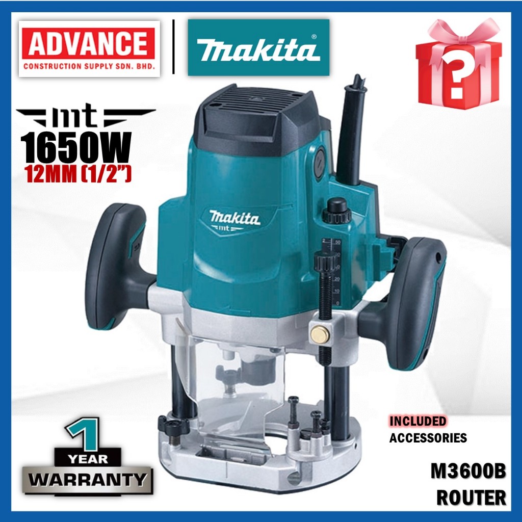 MAKITA MT SERIES M3600 / M3600B Router 1650W 12MM (1/2") | Shopee Malaysia