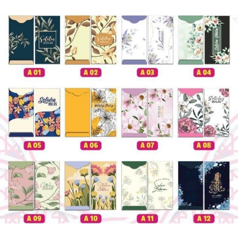 sampul duit raya 10pcs exclusive design bunga bunga elegant | Shopee ...