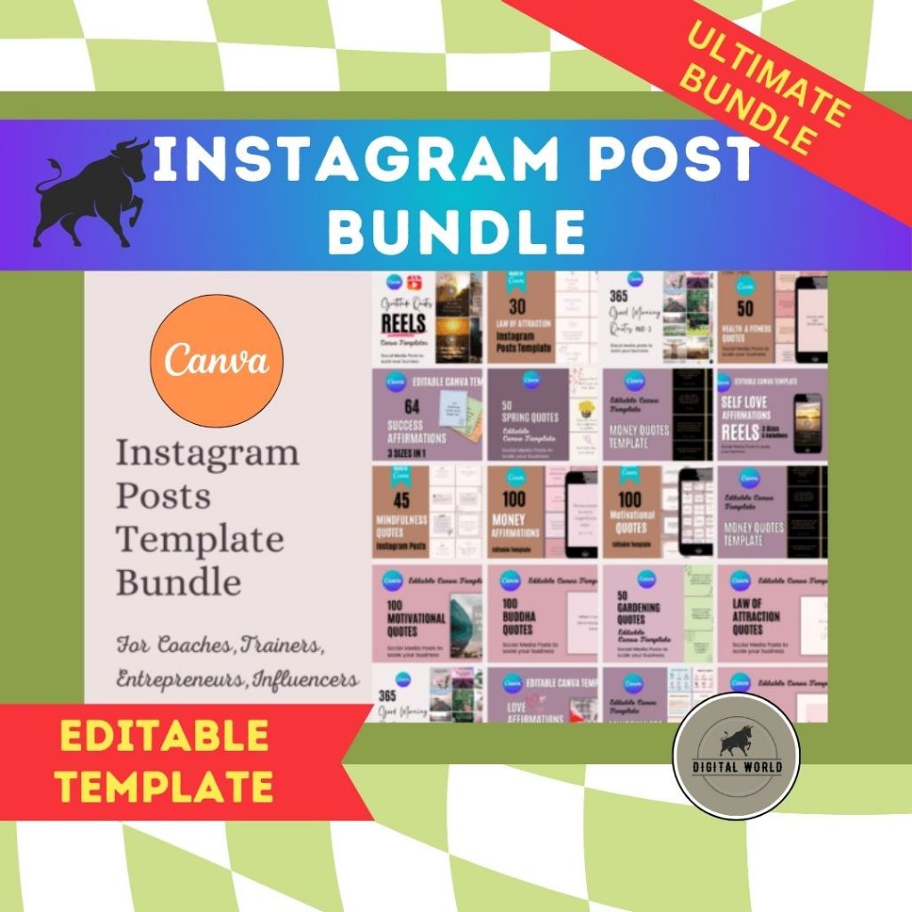 Instagram Post Template Bundle | Social Media Template | Canva Template ...