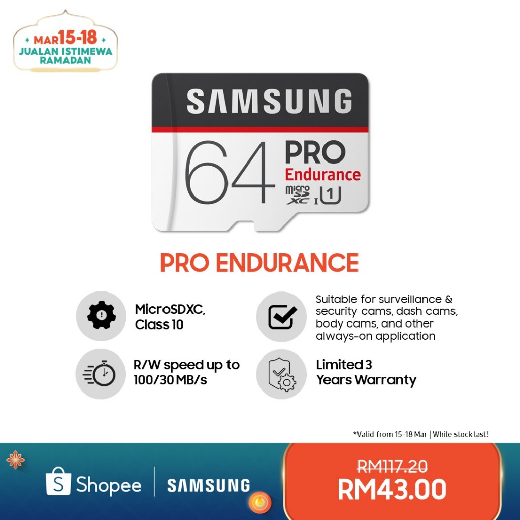 samsung pro endurance 64gb microsd card
