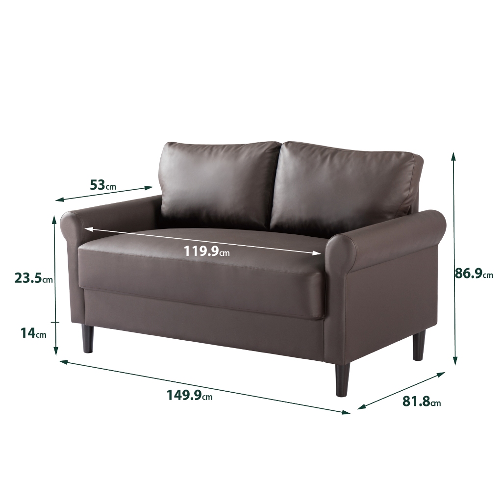 [FREE SHIPPING] Zinus Leather Look Waterproof Pocket Spring Sofa