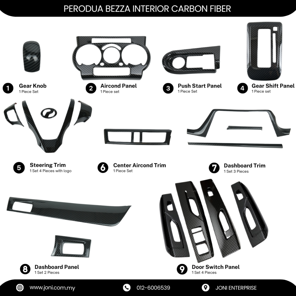 Perodua bezza 2019 2024 carbon steering wheel logo emblem frame cover