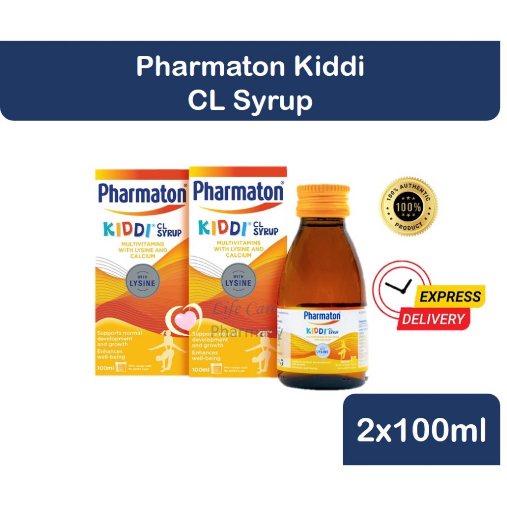 Pharmaton Kiddi CL Syrup Multivitamins with Lysine and Calcium 100ml ...