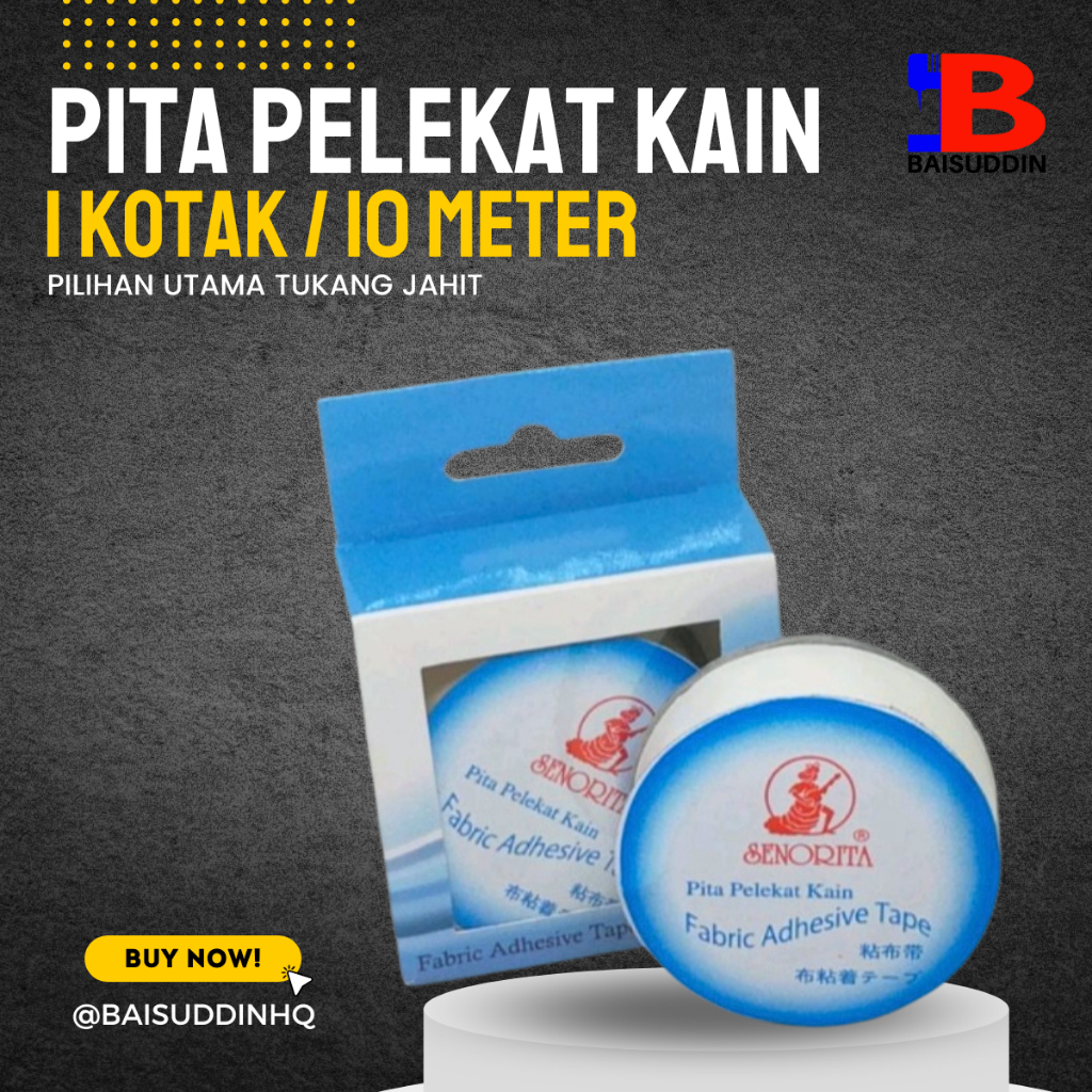 Seletip LENCANA SEKOLAH 10 meter Pita Pelekat Kain / DOUBLE SIDED ...