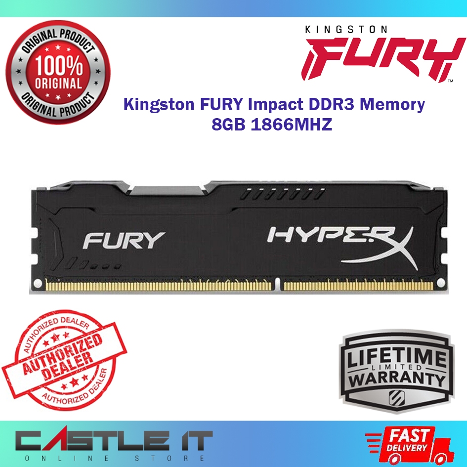 Kingston HYPERX FURY DDR3 8GB 1866MHZ PC1866 Performance Desktop PC Ram ...