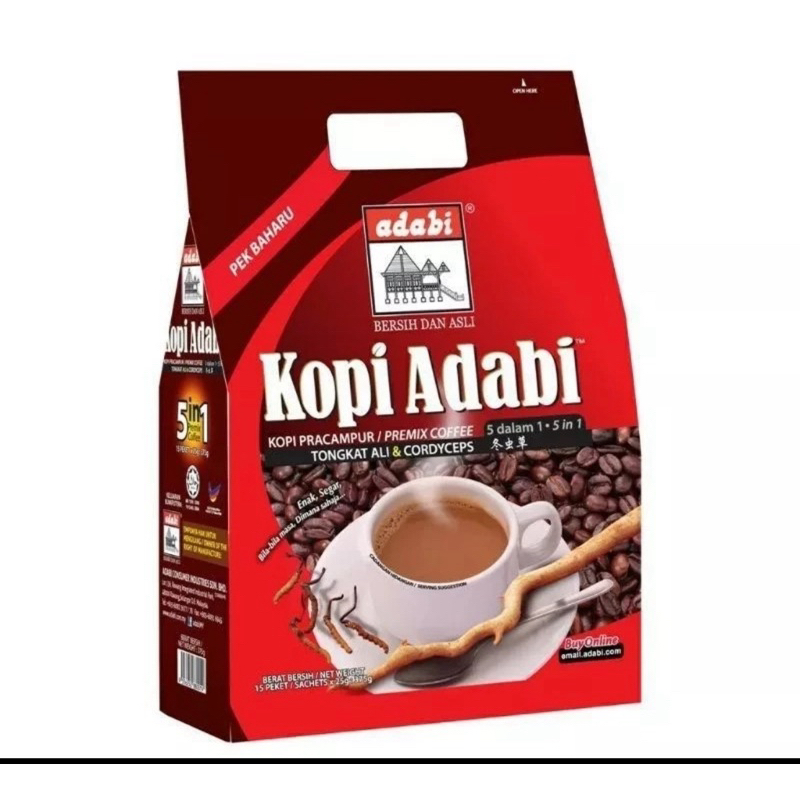 ADABI KOPI 5 DALAM 1 (25g x 15 sachet) | Shopee Malaysia