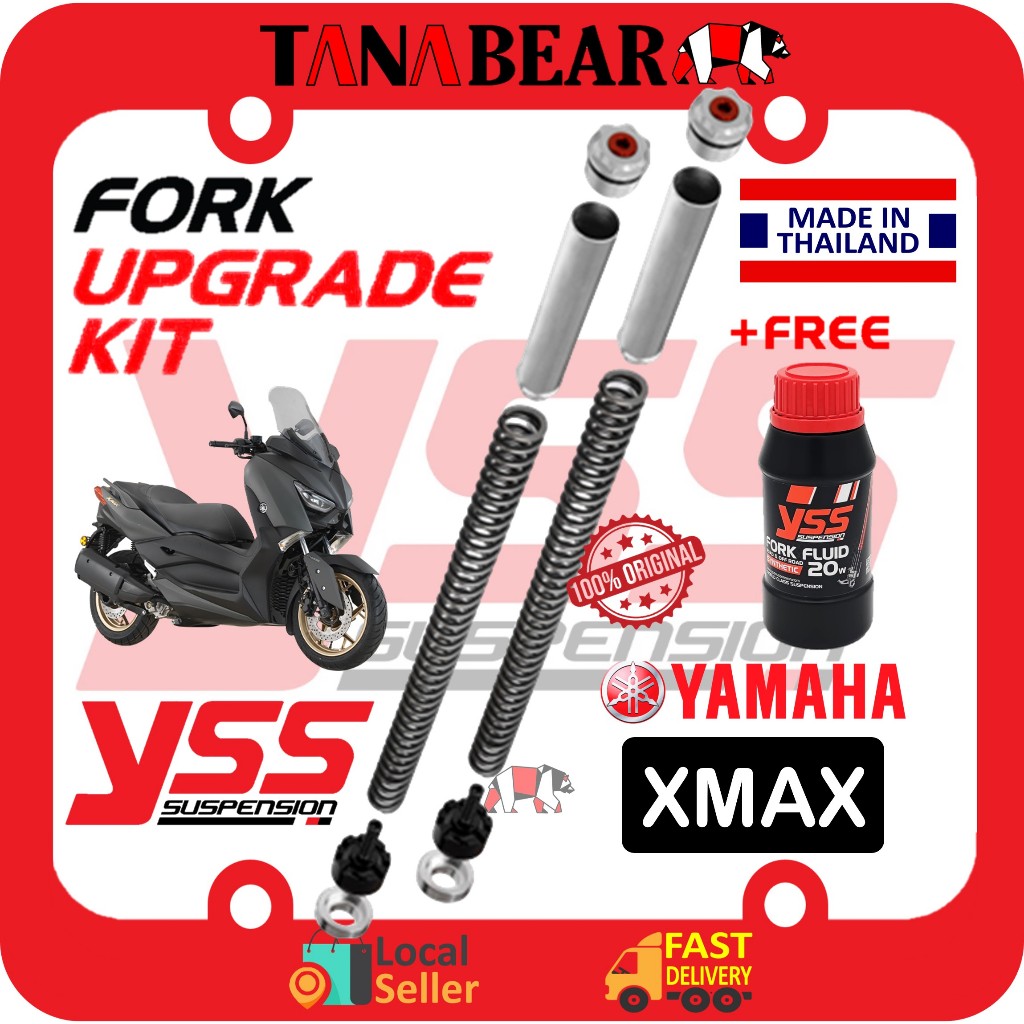 YSS XMAX Fork Upgrade Kit (Full Set Adjustable Top Cap Preload) + Free ...