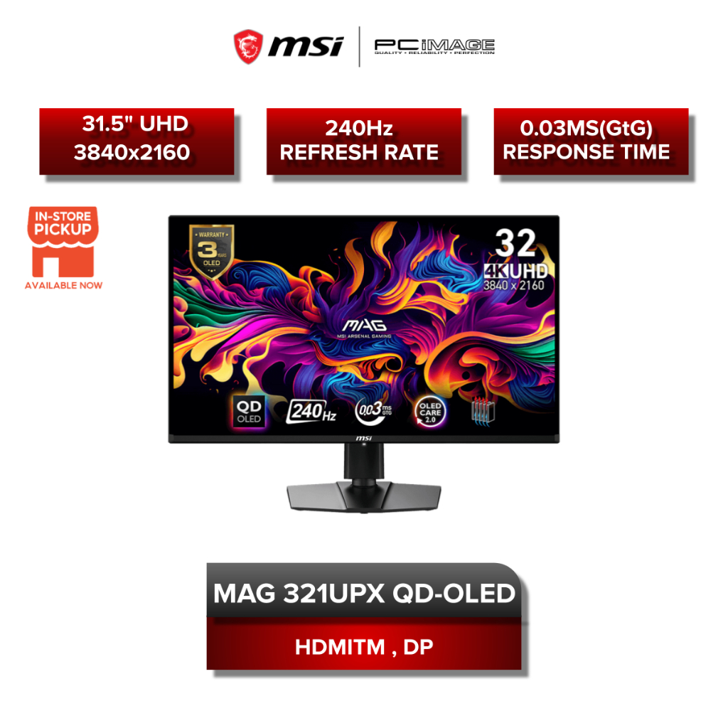 MSI QD-OLED Flat Gaming Monitor (31.5