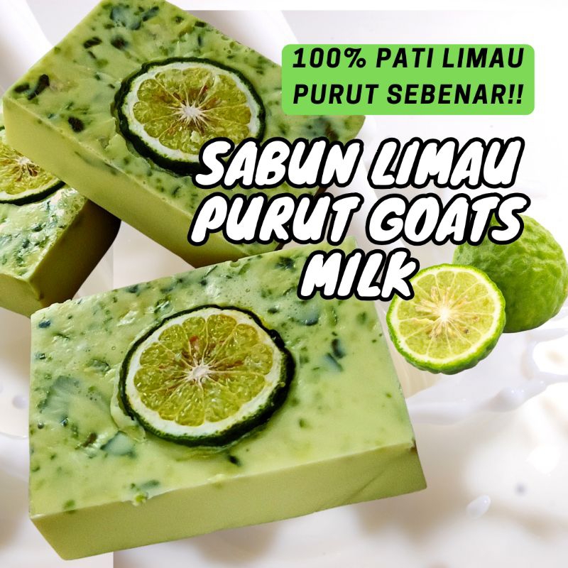 HANDMADE Sabun Limau Purut Goats Milk Kaffir Lime Organic Goats Milk