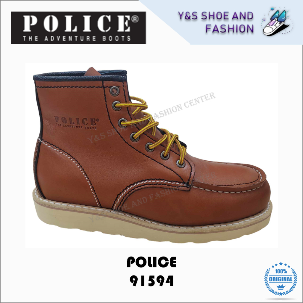 Brown police boots best sale