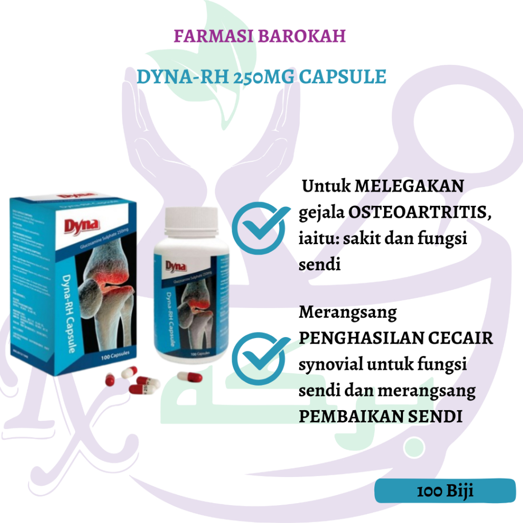 DynaRH Capsules (Glucosamine Sulfate 250mg) (EXP 12/2024) Shopee