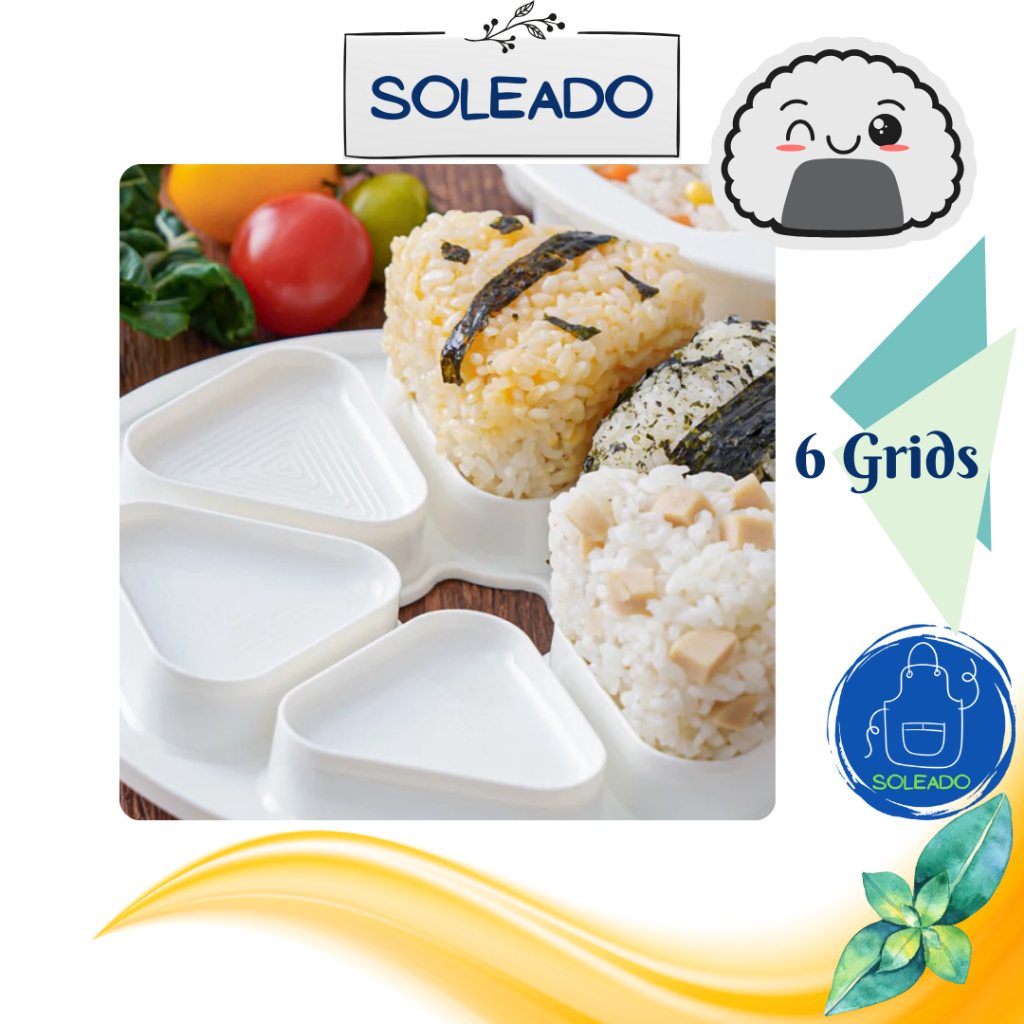 6 Grids Triangular Onigiri Sushi Mold Japanese Rice Ball Press Mould ...