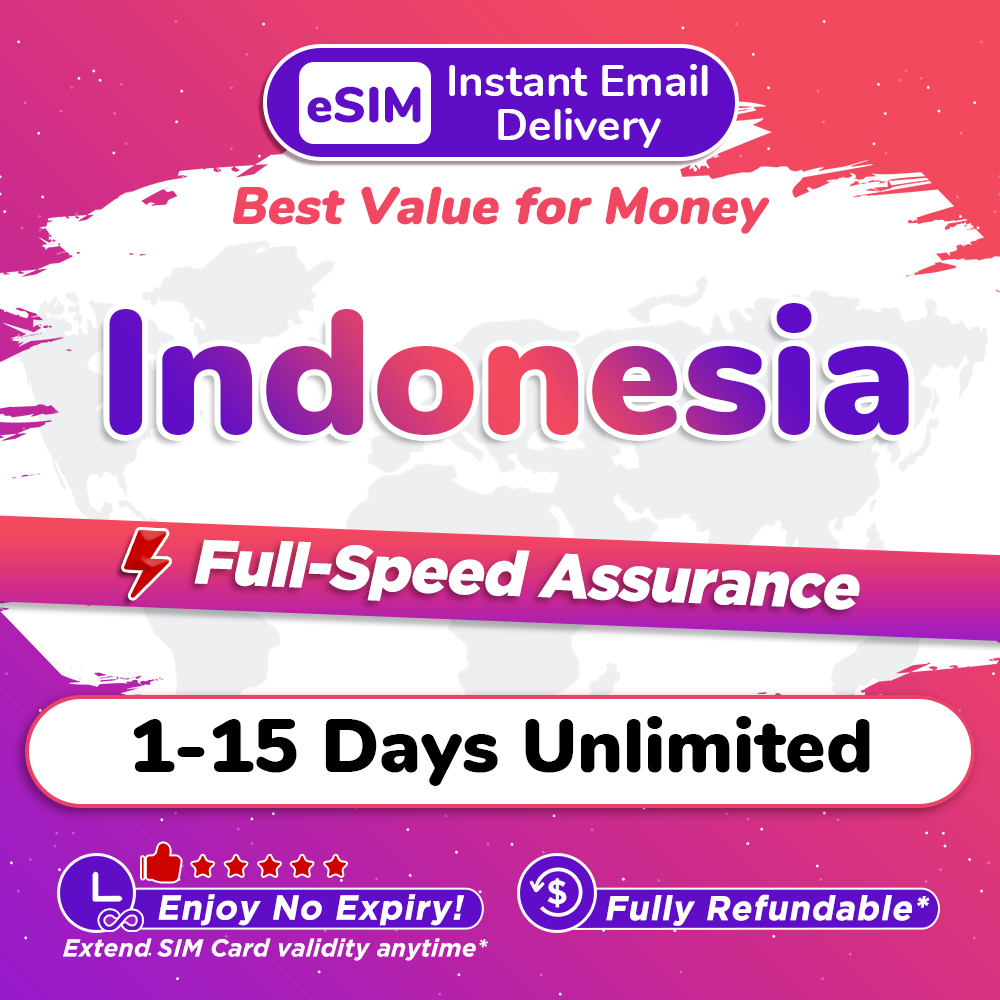 Indonesia eSIM Pro 115Days Daily 800MB3GB Unlimited 5G/4G Data High